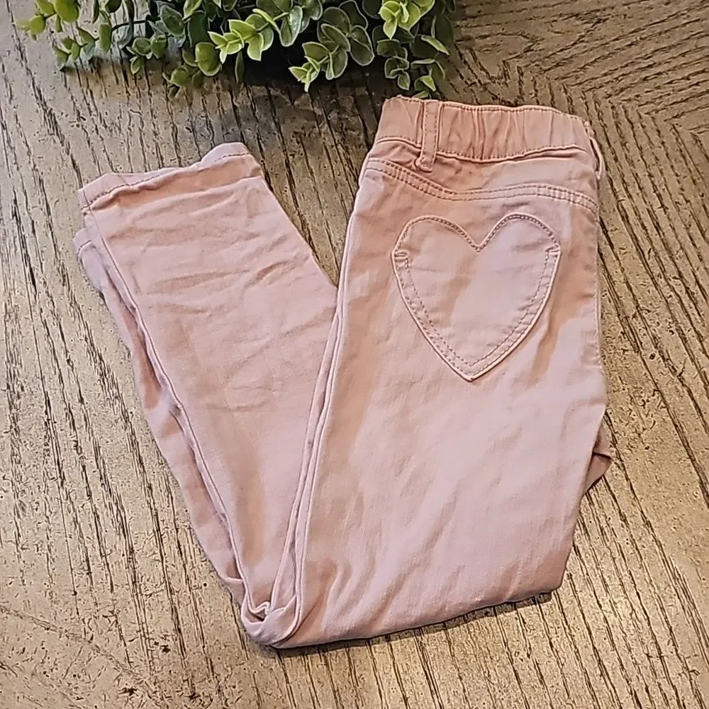 5T pink heart jean Joggers jeans Carters